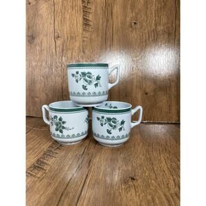 Set Of Three Spode Gloucester Green Demitasse Cups